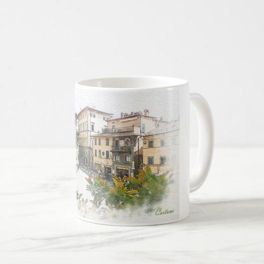 Cortona. Italien. Toskana Kaffeetasse (VorderseiteRechts)