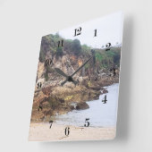 Coruna, Spanien | Klippen und Landschaftlicher Mee Quadratische Wanduhr (Winkel)