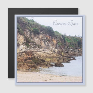 Coruna, Spanien   Magnet-Karte für Sandy Bay Ocean Magnetkarte