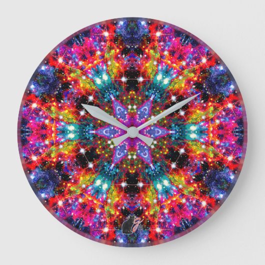 Coruscation Stellar Kaleid Große Wanduhr (Vorderseite)