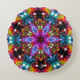 Coruscation Stellar Kaleid Rundkissen Rundes Kissen