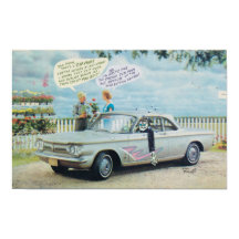 Corvair Cartoon Poster von Bard Beach