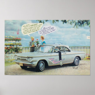 Corvair Cartoon Poster von Bard Beach