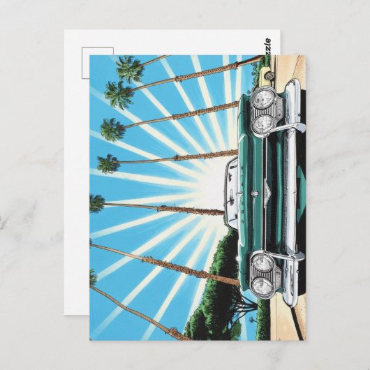 Corvair Pop Art Palm Tree Postkarte (Vorne/Hinten)