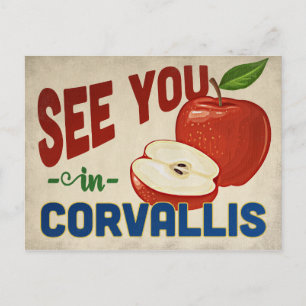 Corvallis Oregon Apple - Vintage Travel Postkarte