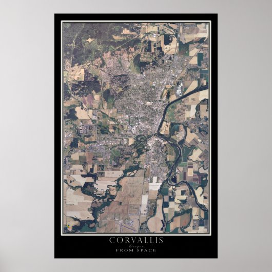 Corvallis Oregon von der Satelliten-Karte Poster (Vorne)