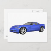 Corvette 2008: Sportwagen: Blue Finish: Postkarte (Vorne/Hinten)