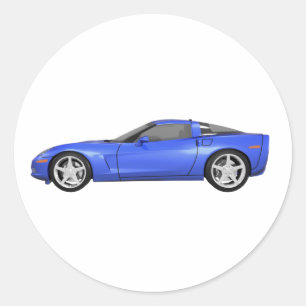 Corvette 2008: Sportwagen: Blue Finish: Runder Aufkleber