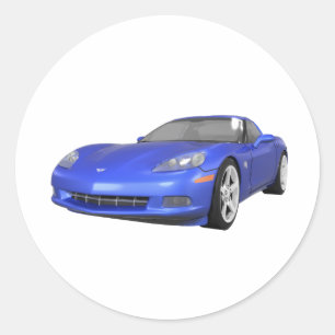Corvette 2008: Sportwagen: Blue Finish: Runder Aufkleber
