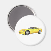 Corvette 2008: Sportwagen: Gelb Fertig: Magnet (Vorderseite/Rückseite)