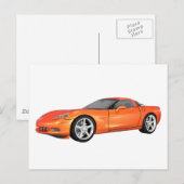 Corvette 2008: Sportwagen: Orange Fertig: Postkarte (Vorne/Hinten)