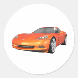 Corvette 2008: Sportwagen: Orange Fertig: Runder Aufkleber