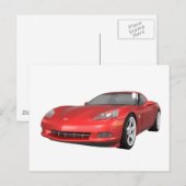 Corvette 2008: Sportwagen: Red Finish: Postkarte (Vorne/Hinten)
