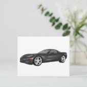 Corvette 2008: Sportwagen: Schwarze Finish Postkarte (Stehend Vorderseite)