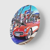 Corvette 66 runde wanduhr (Winkel)