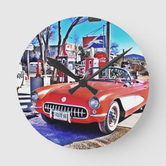 Corvette 66 runde wanduhr (Vorderseite)