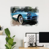 Corvette Art Print Poster (Heimbüro)