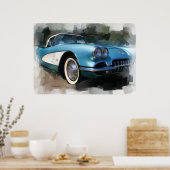 Corvette Art Print Poster (Küche)