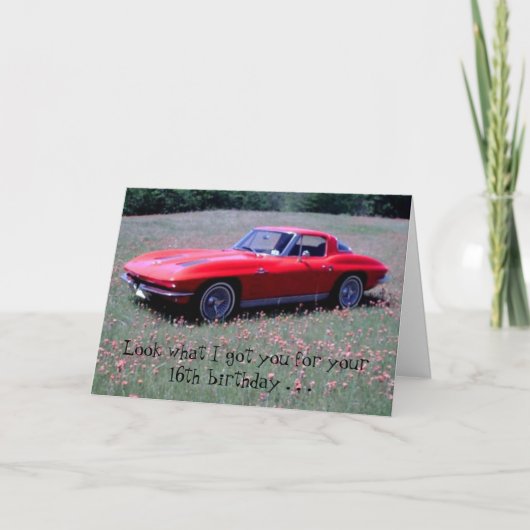Corvette Birthday Card Karte (Vorderseite)