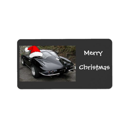 Corvette Black Split Window/Christmas Adressaufkleber (Vorne)