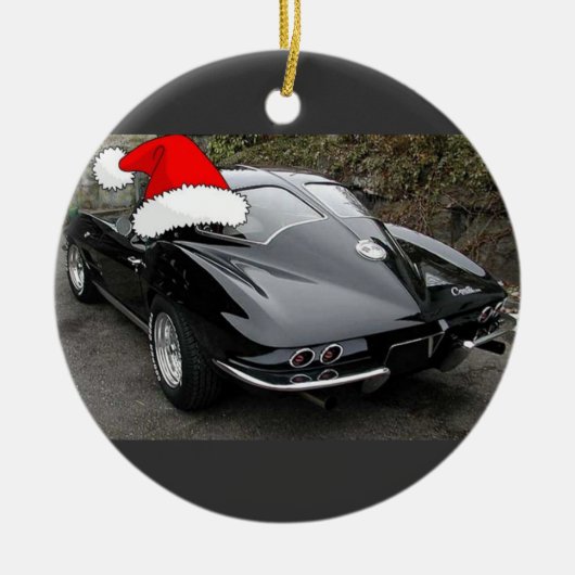 Corvette Black Split Window/Christmas Keramikornament (Vorne)