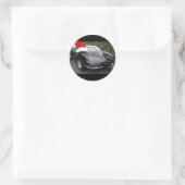 Corvette Black Split Window/Christmas Runder Aufkleber (Tasche)