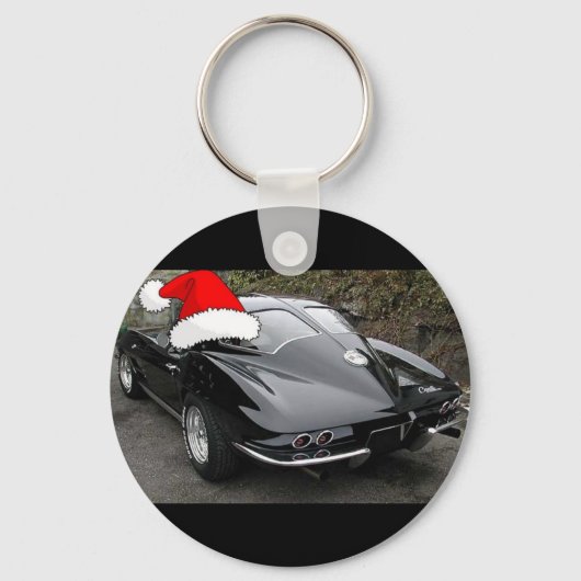 Corvette Black Split Window/Christmas Schlüsselanhänger (Vorderseite)