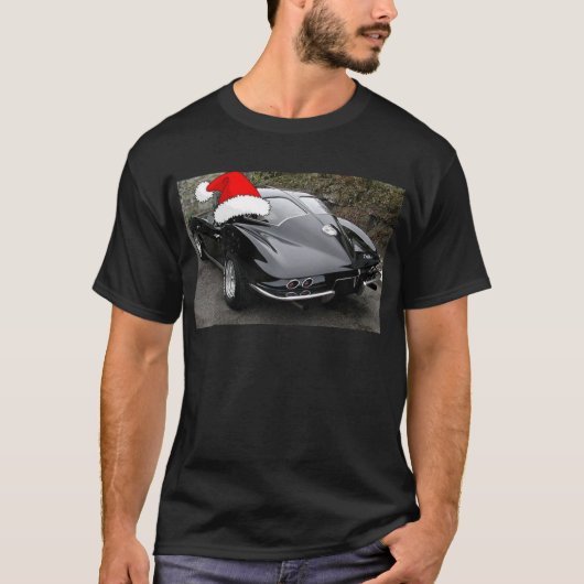 Corvette Black Split Window/Christmas T-Shirt (Vorderseite)