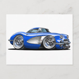 Corvette Blue Car Postkarte