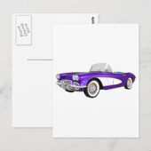 Corvette C1 1961: Lila Finish: Postkarte (Vorne/Hinten)