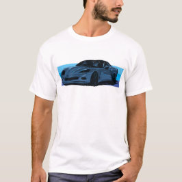 Corvette C6 Blue Sportscar mit blauem Streifen T-Shirt