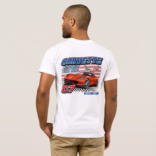 Corvette C7 - T - Shirt für Männer auf zwei Seiten (Schwarz voll)