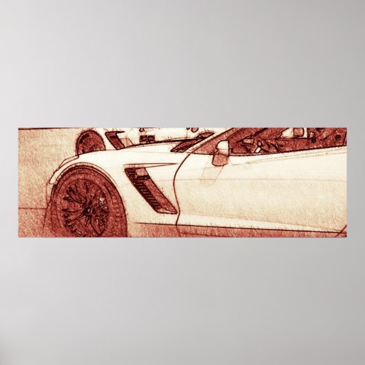 Corvette C7R Z06 Sketch-Poster Poster (Vorne)