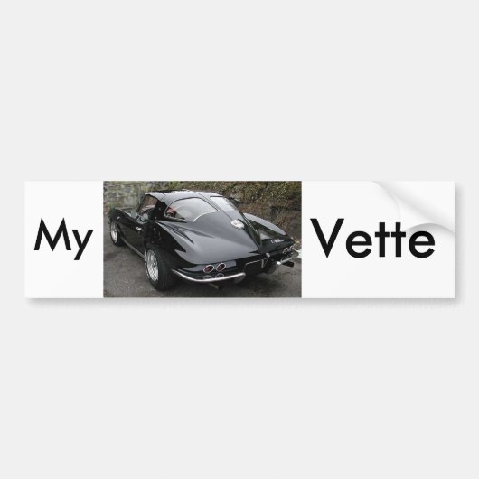 Corvette Classic Black Split Window Autoaufkleber (Vorne)