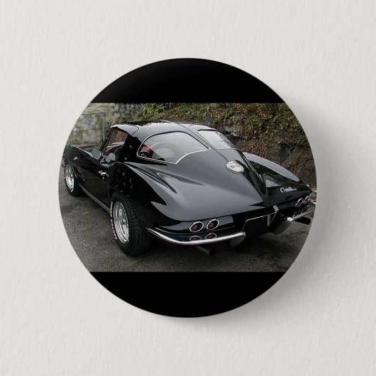Corvette Classic Black Split Window Button (Vorderseite)