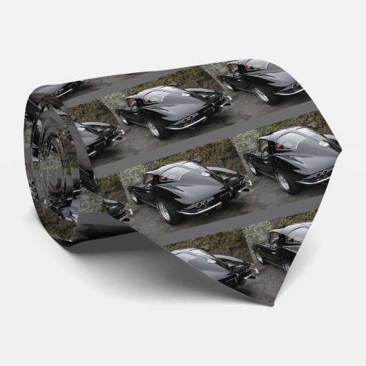 Corvette Classic Black Split Window Krawatte (Gerollt)