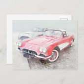 Corvette Digitale Malerei Postkarte (Vorne/Hinten)