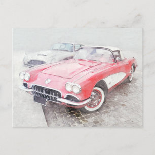 Corvette Digitale Malerei Postkarte