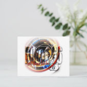 Corvette Hubcap - Route 66 Postkarte (Stehend Vorderseite)