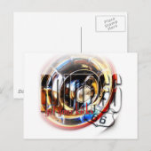 Corvette Hubcap - Route 66 Postkarte (Vorne/Hinten)