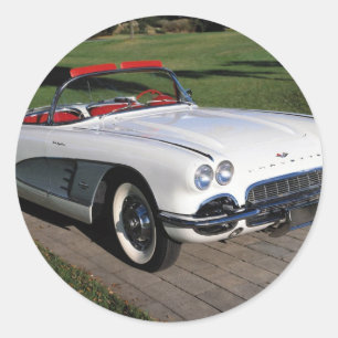 Corvette Oldtimer klassische Autos Oldtimer Runder Aufkleber