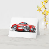 Corvette Red Car Karte (Gelbe Blume)