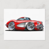 Corvette Red Car Postkarte (Vorderseite)