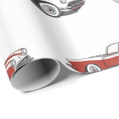 Corvette Red Wrapping Paper Geschenkpapier (Rolleneckpunkt)