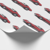 Corvette Red Wrapping Paper Geschenkpapier (Ecke)