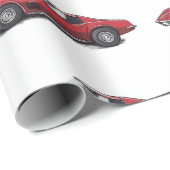 Corvette Red Wrapping Paper Geschenkpapier (Rolleneckpunkt)