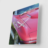 Corvette Retro Man Cave Quadratische Wanduhr (Winkel)