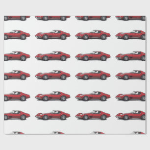 Corvette rotes Geschenkpapier