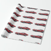 Corvette rotes Geschenkpapier (Ungerollt)
