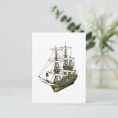 Corvette Sailboat mit Segel Postkarte (Stehend Vorderseite)